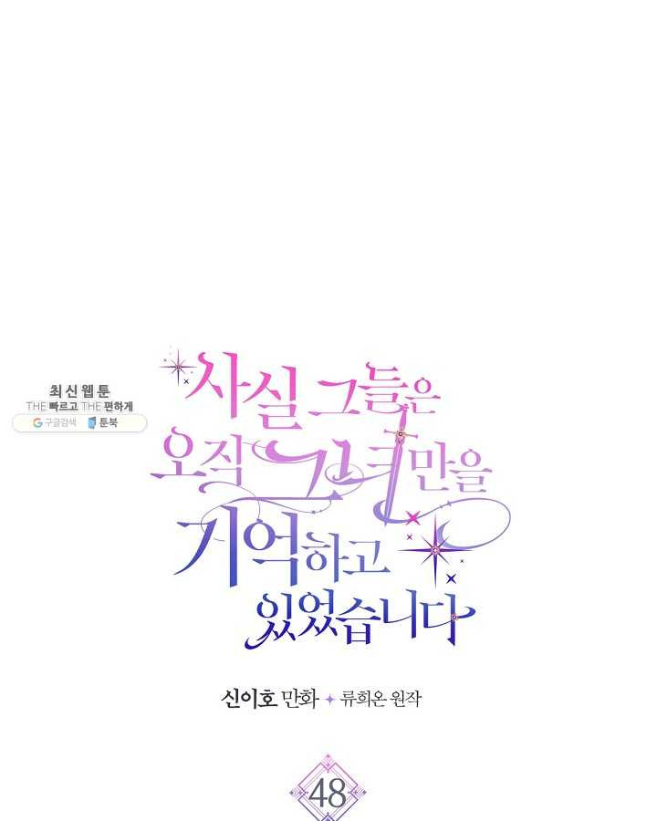 사실, 그들은 오직 그녀만을 기억하고 있었습니다 48화 - 웹툰 이미지 1