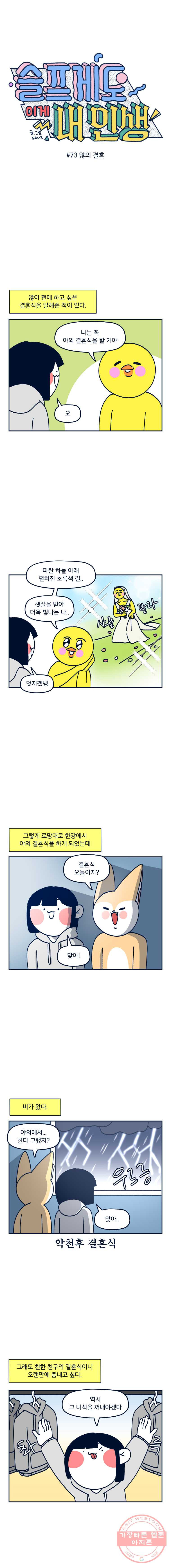 슬프게도 이게 내 인생 시즌2 73화 않의 결혼 - 웹툰 이미지 3