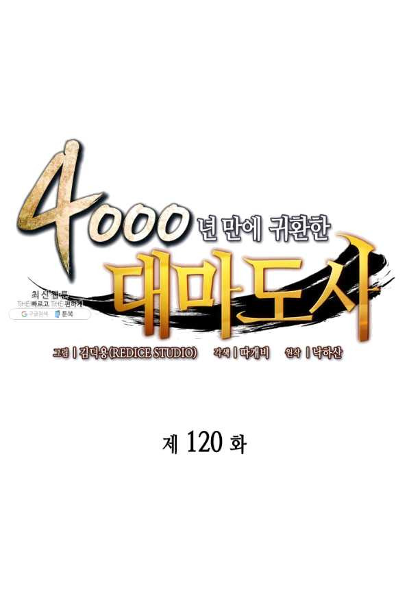 4000년 만에 귀환한 대마도사 120화 - 웹툰 이미지 1