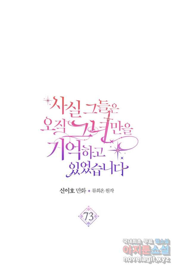 사실, 그들은 오직 그녀만을 기억하고 있었습니다 73화 - 웹툰 이미지 1